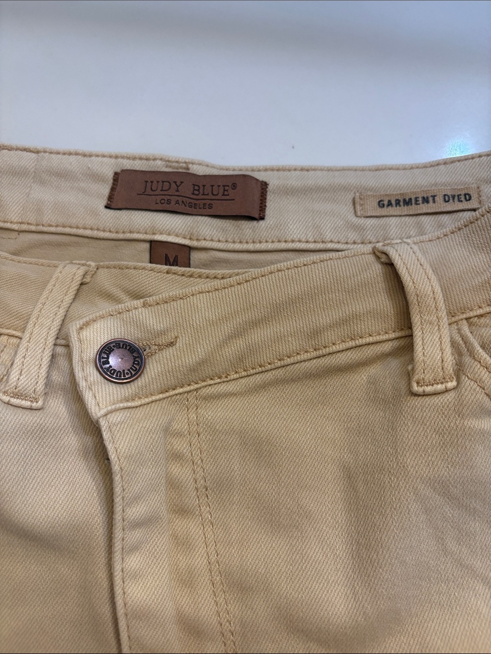Judy Blue Tan High-Rise Denim Skirt Medium
